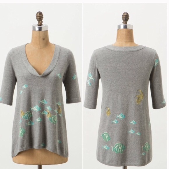 Anthropologie Sweaters - Anthropologie Moth Shoaling Fish Gleam Pullover
